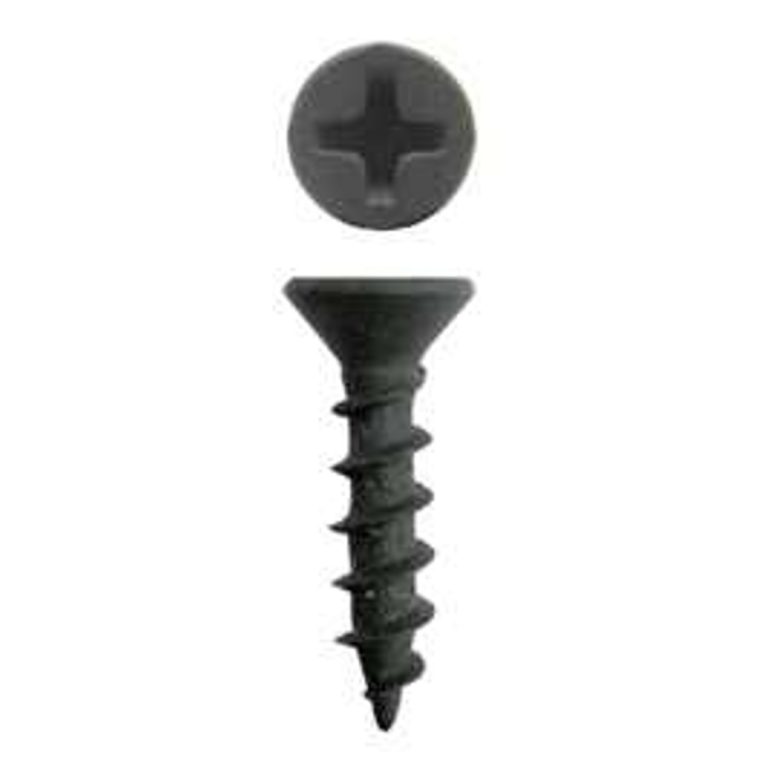 5 14 X 12 Flat Head Wood Screw 2 Phillips Coarse Black Rapid Start 